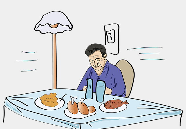 大魚(yú)大肉、吃飯、老人-康興醫(yī)療器械官網(wǎng)